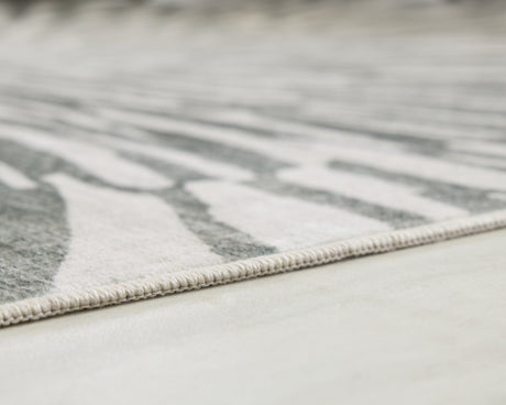 Verland Gray/White Washable Large Rug from Ashley - Luna Furniture