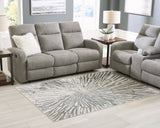 Verland Gray/White Washable Large Rug from Ashley Furniture - Luna Furniture