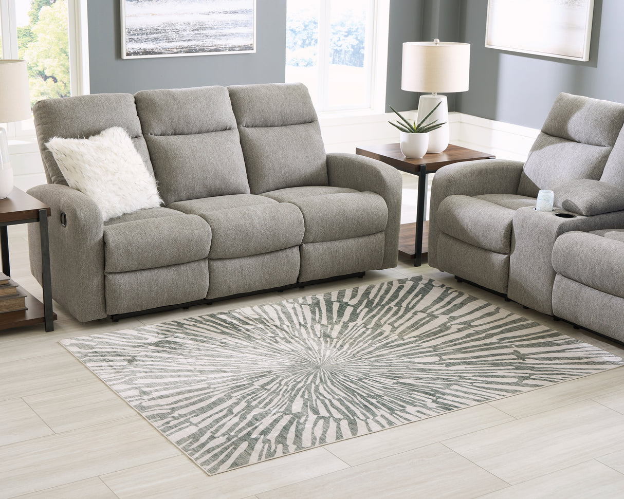 Verland Gray/White Washable Medium Rug from Ashley Furniture - Luna Furniture