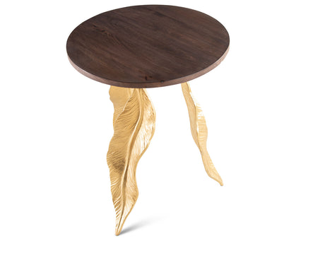 Verna Gold/Walnut Accent Table from Steve Silver - Luna Furniture