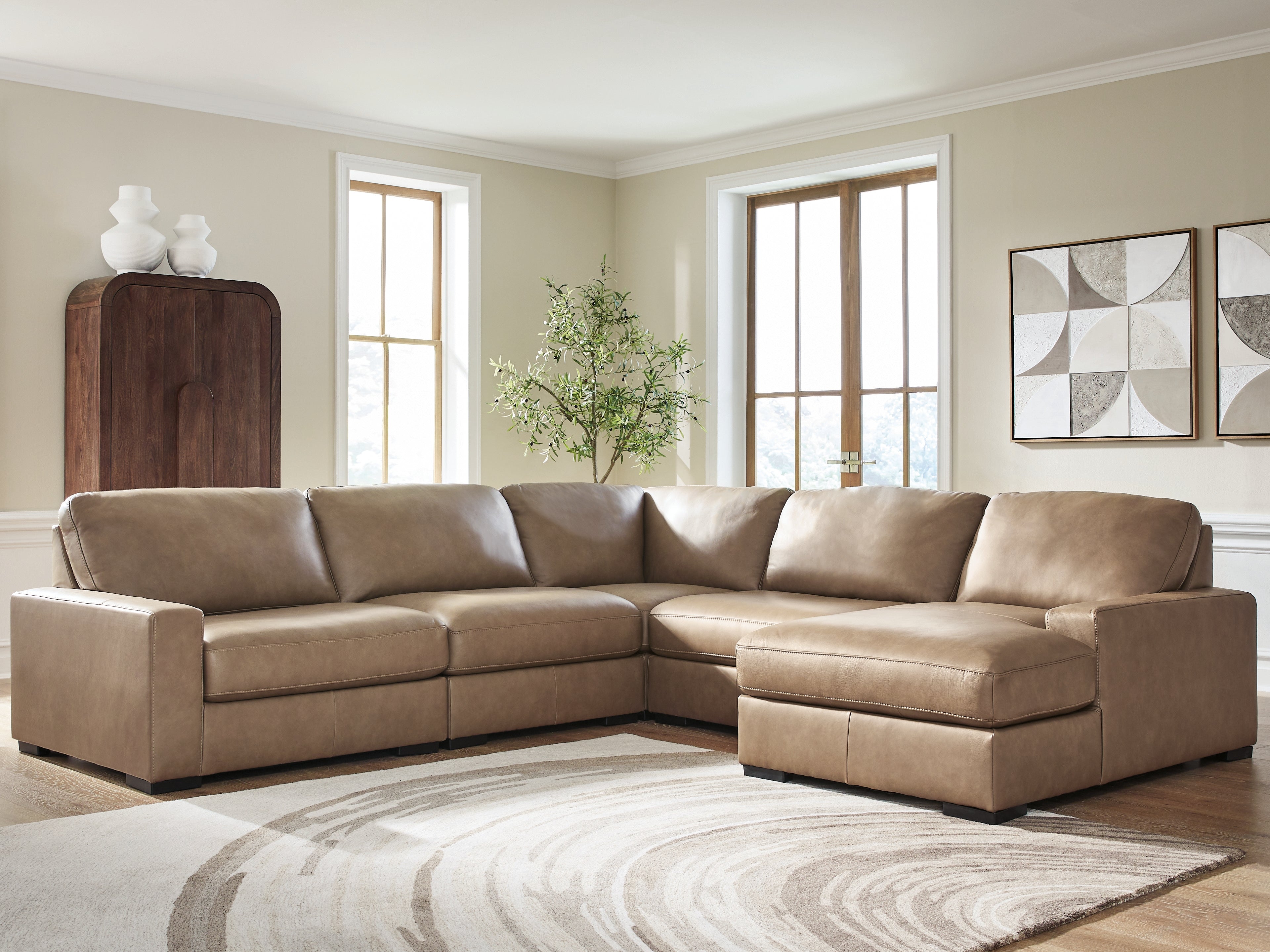 Ashley Veronella Sahara 5-Piece Sectional with Chaise – Luna Furniture