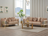 Versace Stationary Loveseat in Beige from Furnia - Luna Furniture