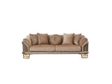 Versace 3-pieces (Sofa & Loveseat & Chair) Livingroom Set in Beige from Furnia - Luna Furniture