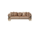 Versace Stationary Sofa in Beige from Furnia - Luna Furniture