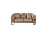 Versace 3-pieces (Sofa & Loveseat & Chair) Livingroom Set in Beige from Furnia - Luna Furniture