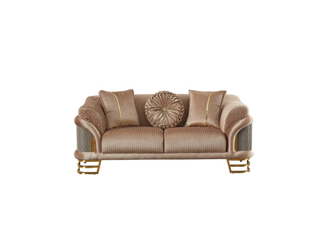 Versace 3-pieces (Sofa & Loveseat & Chair) Livingroom Set in Beige from Furnia - Luna Furniture