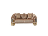 Versace Stationary Loveseat in Beige from Furnia - Luna Furniture