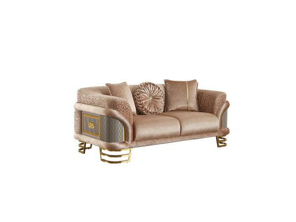 Versace Stationary Loveseat in Beige