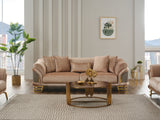 Versace Stationary Sofa in Beige from Furnia - Luna Furniture