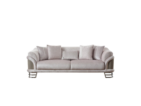 Versace 3-pieces (Sofa & Loveseat & Chair) Livingroom Set in Light Grey from Furnia - Luna Furniture