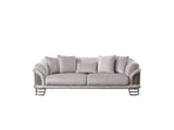 Versace Stationary Sofa in Light Grey from Furnia - Luna Furniture