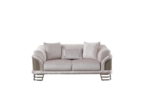 Versace 3-pieces (Sofa & Loveseat & Chair) Livingroom Set in Light Grey from Furnia - Luna Furniture