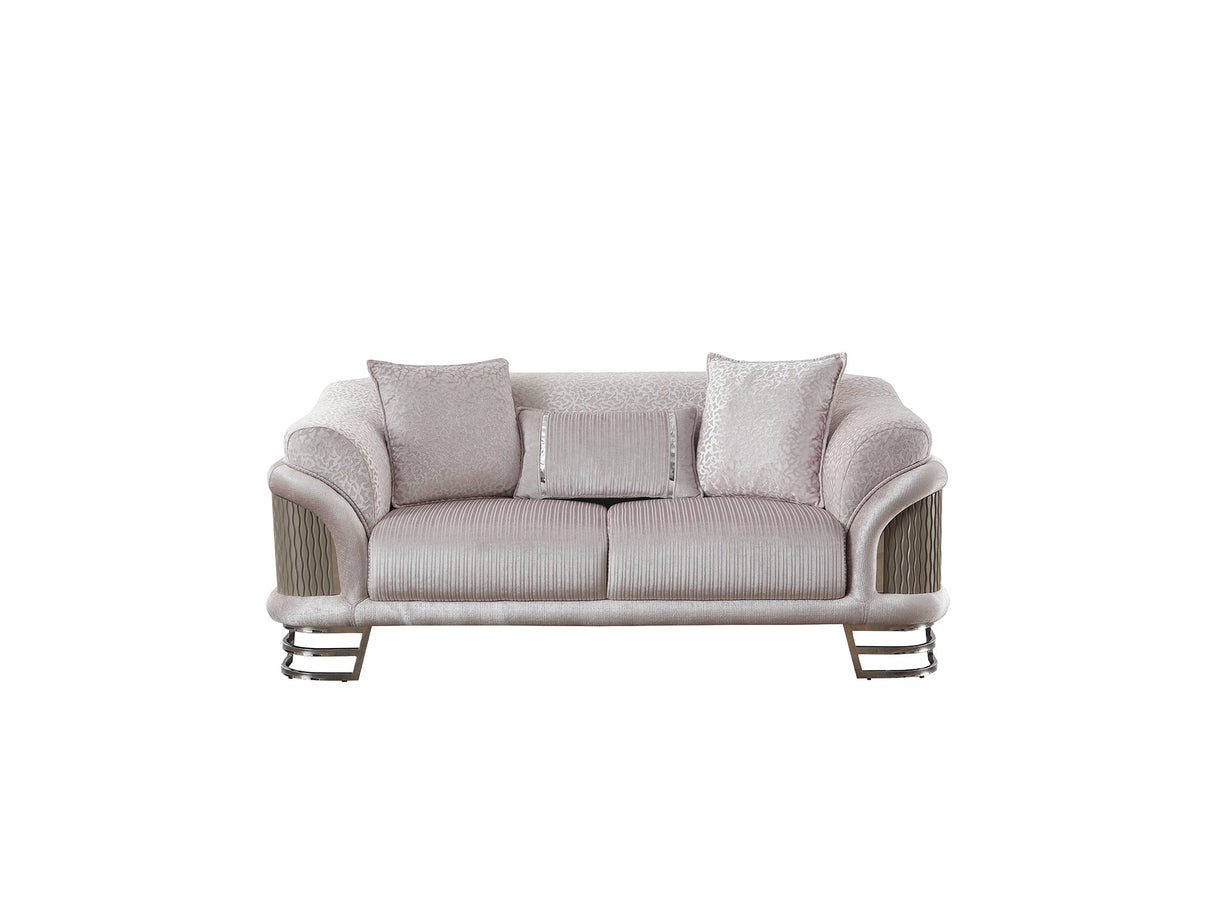 Versace Stationary Loveseat in Light Grey from Furnia - Luna Furniture