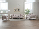 Versace 3-pieces (Sofa & Loveseat & Chair) Livingroom Set in Light Grey from Furnia - Luna Furniture