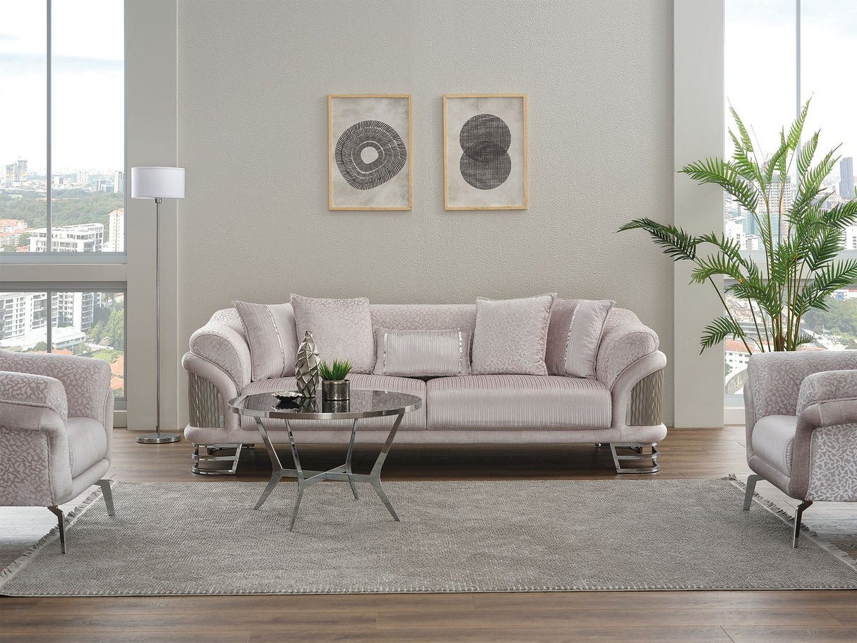 Versace Stationary Sofa in Light Grey from Furnia - Luna Furniture