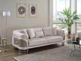 Versace Stationary Sofa in Light Grey from Furnia - Luna Furniture