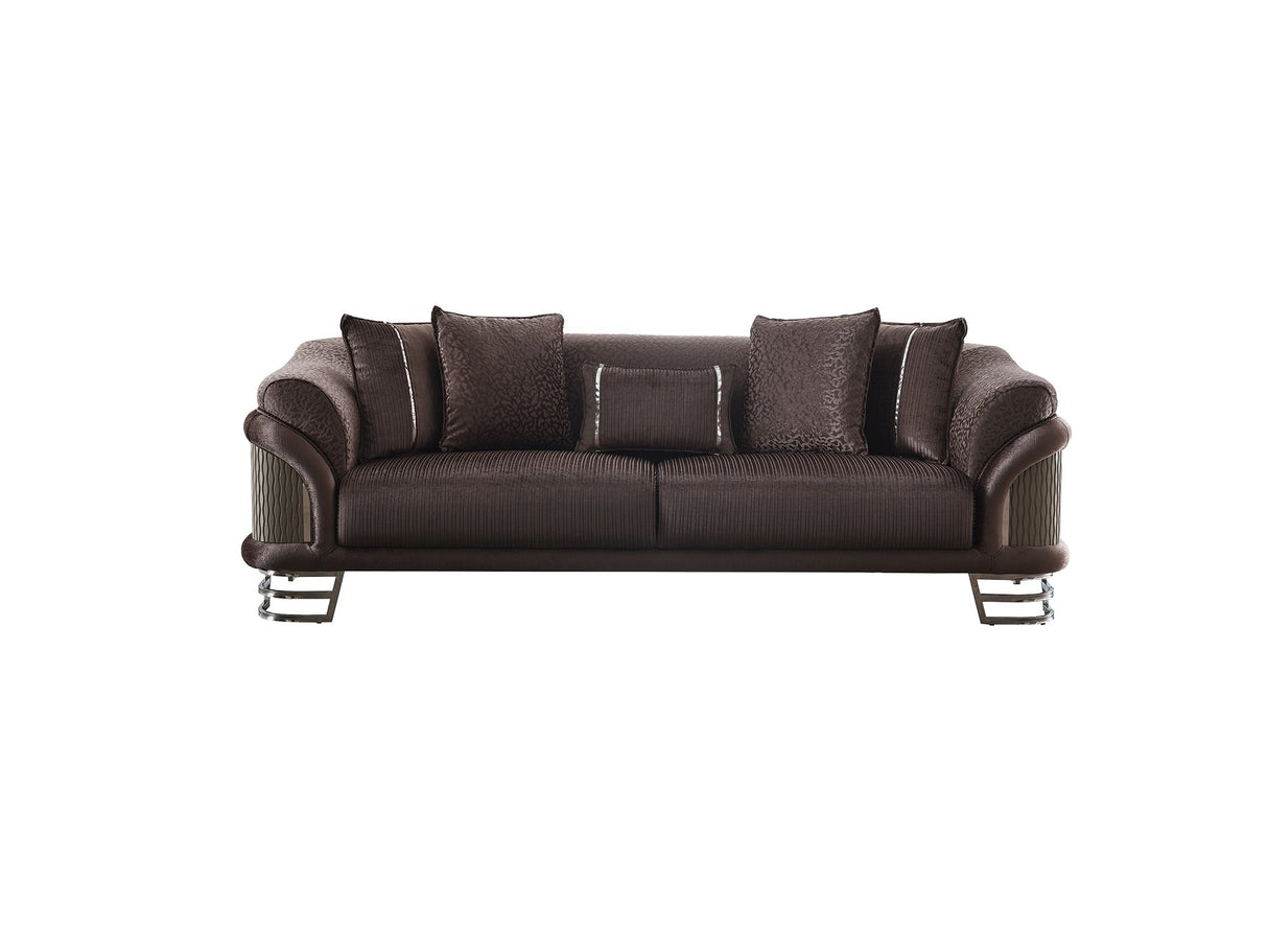 Versace 3-pieces (Sofa & Loveseat & Chair) Livingroom Set in Dark Grey from Furnia - Luna Furniture
