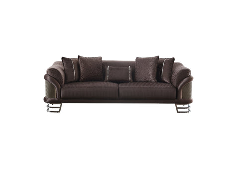 Versace 3-pieces (Sofa & Loveseat & Chair) Livingroom Set in Dark Grey from Furnia - Luna Furniture