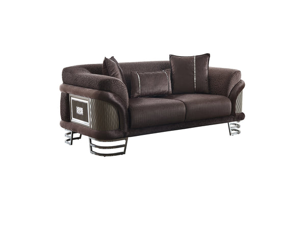 Versace Stationary Loveseat in Dark Grey
