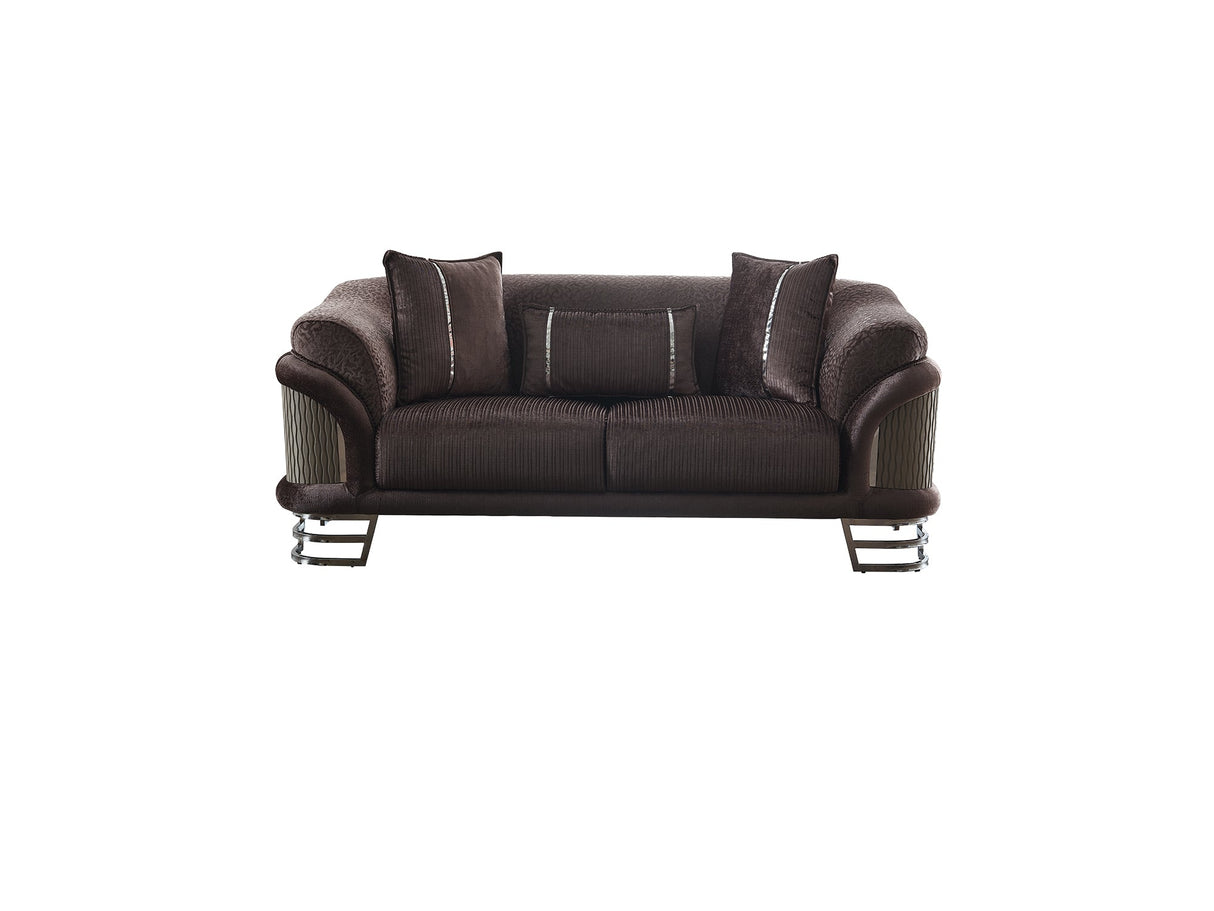Versace Stationary Loveseat in Dark Grey from Furnia - Luna Furniture