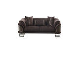 Versace Stationary Loveseat in Dark Grey from Furnia - Luna Furniture