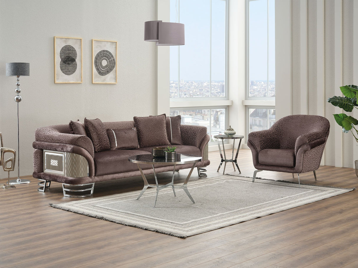 Versace Stationary Sofa in Dark Grey from Furnia - Luna Furniture