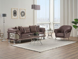 Versace Stationary Sofa in Dark Grey from Furnia - Luna Furniture