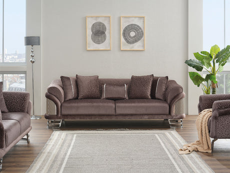 Versace 3-pieces (Sofa & Loveseat & Chair) Livingroom Set in Dark Grey from Furnia - Luna Furniture