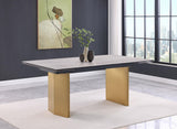 Vesa Beige Glass Top Extendable Dining Table from Coaster - Luna Furniture