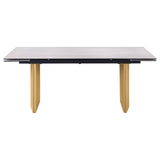 Vesa Beige Glass Top Extendable Dining Table from Coaster - Luna Furniture
