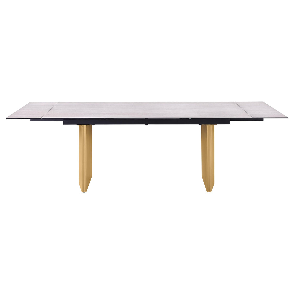 Vesa Beige Glass Top Extendable Dining Table from Coaster - Luna Furniture