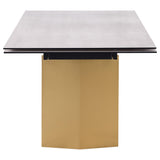 Vesa Beige Glass Top Extendable Dining Table from Coaster - Luna Furniture