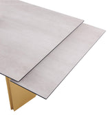 Vesa Beige Glass Top Extendable Dining Table from Coaster - Luna Furniture