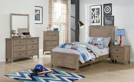 Vevey Wire-Brushed Warm Gray Full Bed from Furniture of America - Luna Furniture