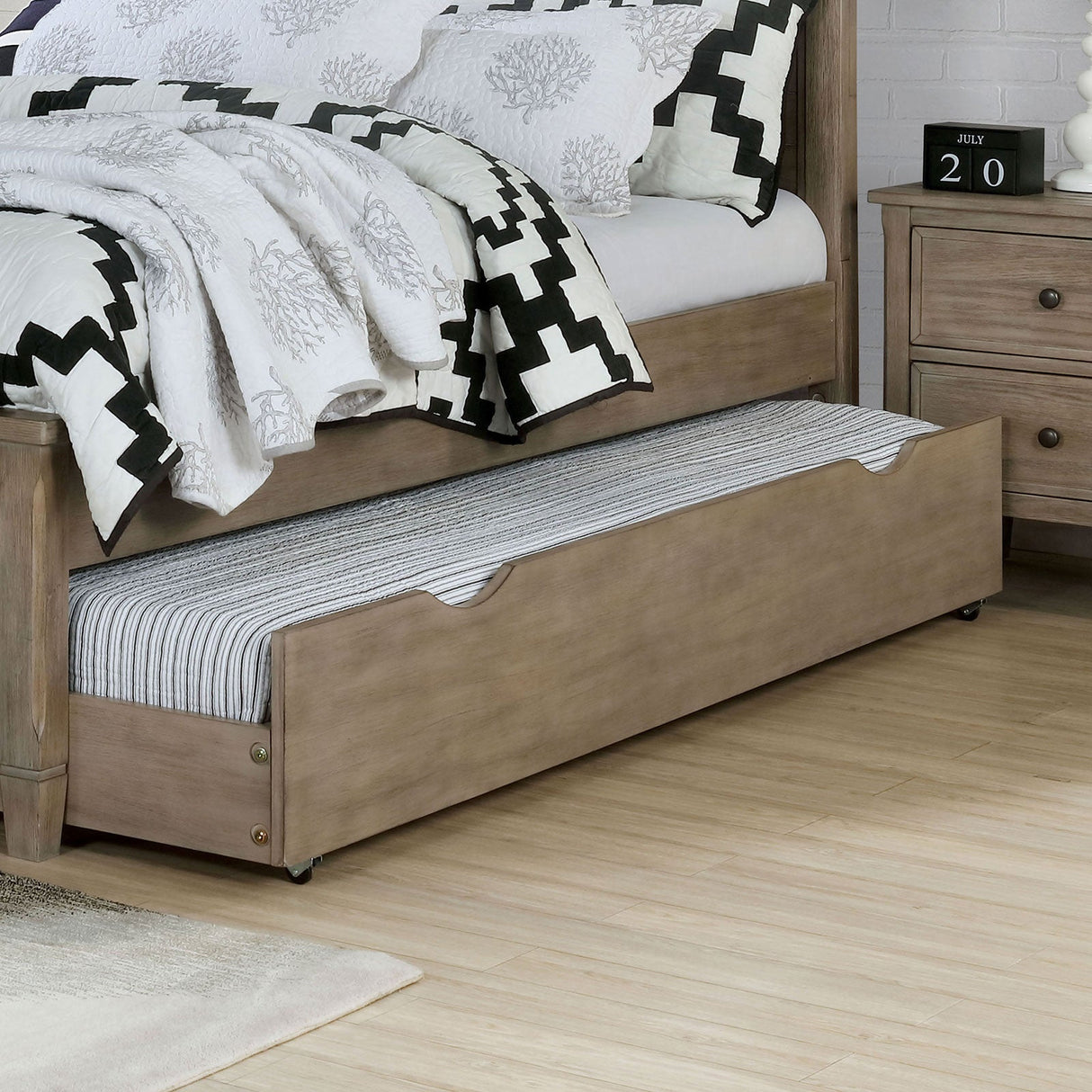 Vevey Wire-Brushed Warm Gray Twin Bed from Furniture of America - Luna Furniture