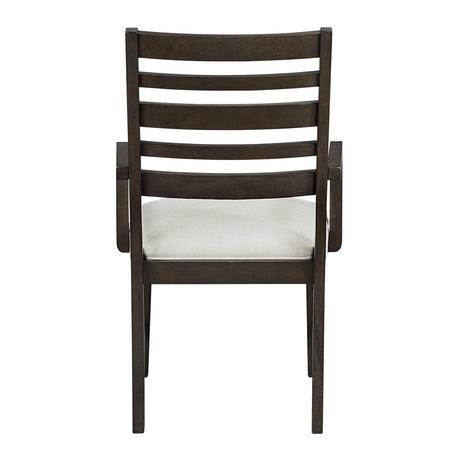 Victoria Espresso/Beige Upholstered Arm Chair, Set of 2 from Homelegance - Luna Furniture