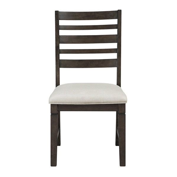 Victoria Espresso/Beige Upholstered Side Chair, Set of 2