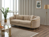 Victoria 3-pieces Living Room Set in Cream from Furnia - Luna Furniture