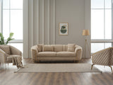 Victoria Stationary Sofa in Cream from Furnia - Luna Furniture
