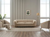 Victoria 3-pieces Living Room Set in Cream from Furnia - Luna Furniture