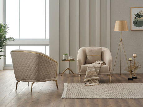 Victoria 3-pieces Living Room Set in Cream from Furnia - Luna Furniture