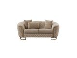 Victoria Stationary Loveseat in Cream from Furnia - Luna Furniture