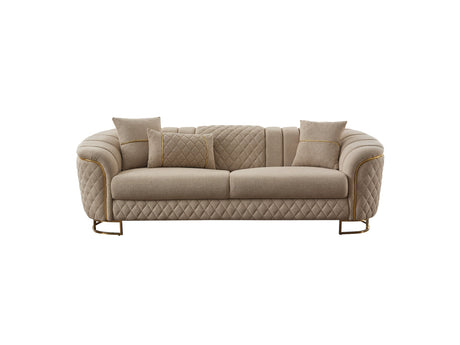 Victoria Stationary Sofa in Cream from Furnia - Luna Furniture