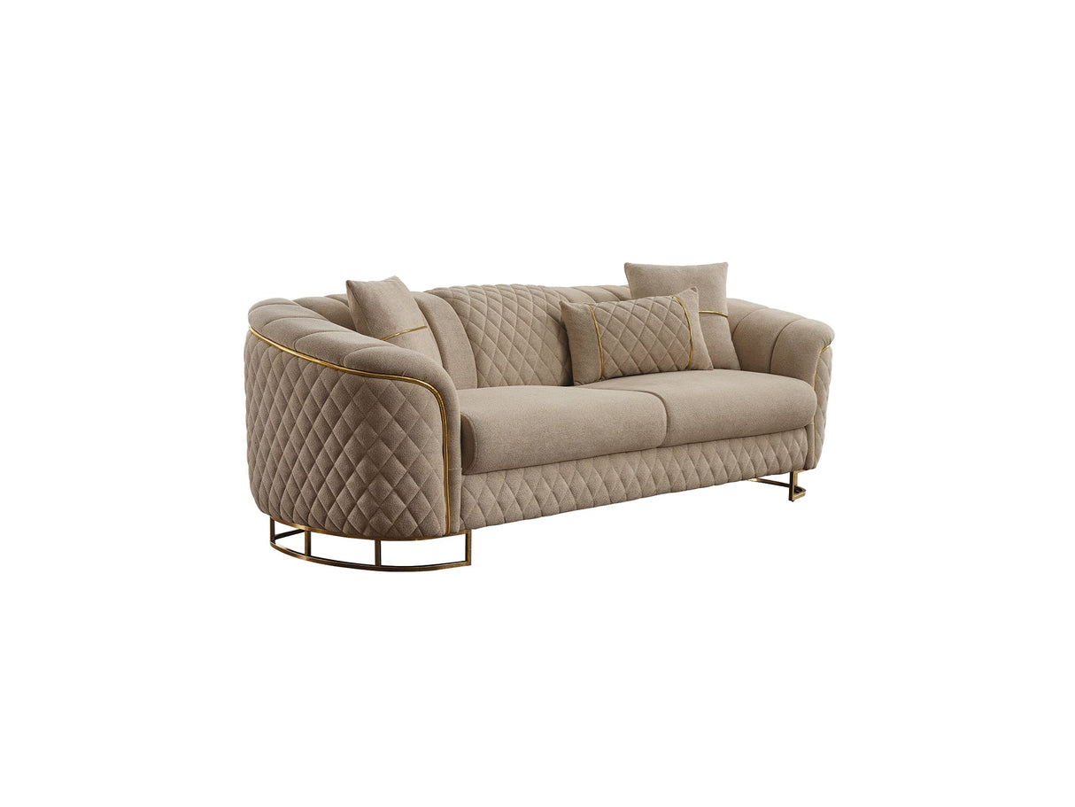 Victoria Stationary Sofa in Cream from Furnia - Luna Furniture