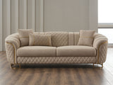 Victoria Stationary Sofa in Cream from Furnia - Luna Furniture