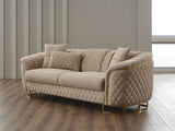 Victoria 3-pieces Living Room Set in Cream from Furnia - Luna Furniture