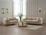 Victoria 3-pieces Living Room Set in Cream from Furnia - Luna Furniture