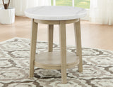 Vida 3-Piece Castered Round White Marble Top Table Set from Steve Silver - Luna Furniture