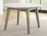 Vida 48″ Round White Marble Dining Table from Steve Silver - Luna Furniture