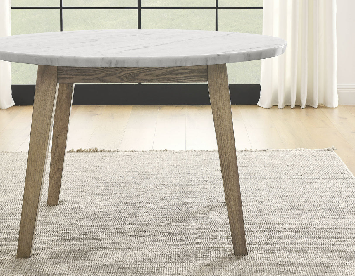 Vida 48″ Round White Marble Dining Table from Steve Silver - Luna Furniture